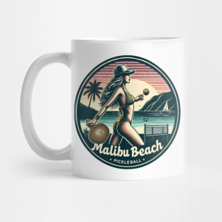 Malibu Beach Pickleball Bikini Ocean Scene Mug